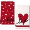 imageARKENY Valentines Day Kitchen Towels Set of 2Black Heart Love Sign Dish Towels 18x26 Inch Drying DishclothFarmhouse Home Wedding Decoration AD153Red Love
