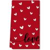 imageARKENY Valentines Day Kitchen TowelsRed Heart Love Dish Towels 18x26 Inch Drying DishclothFarmhouse Home Wedding Decoration AD147