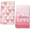 imageRed Love Valentines Day Kitchen Towels Set of 2Golden Heart Dish Hand Towels Holiday Anniversary Wedding Seasonal Decorations DD064Pink