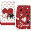 imageRed Love Valentines Day Kitchen Towels Set of 2Heart Dish Hand Towels Holiday Anniversary Wedding Seasonal Decorations DD063