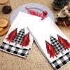 imageARKENY Christmas Kitchen Towels Set of 2Black Buffalo Plaid Xmas Tree Dish Towels 18x26 Inch Drying DishclothFarmhouse Home Noel Decoration AD146