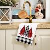 imageARKENY Christmas Kitchen Towels Set of 2Black Buffalo Plaid Xmas Tree Dish Towels 18x26 Inch Drying DishclothFarmhouse Home Noel Decoration AD146