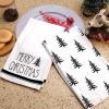 imageARKENY Christmas Kitchen Towels Set of 2Green Buffalo Plaid Xmas Tree Dish Towels 18x26 InchHoilday Farmhouse Home Decoration AD099Black 2
