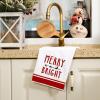imageARKENY Christmas Kitchen Towels Set of 2Green Buffalo Plaid Xmas Tree Dish Towels 18x26 InchHoilday Farmhouse Home Decoration AD099Red