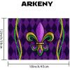 imageARKENY Mardi Gras Carnival Placemats 12x18 Inches Set of 4 Fleur De Lis Purple Seasonal Farmhouse Burlap Indoor Kitchen Dining Table Decorations for Home Party AP03018