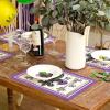 imageARKENY Mardi Gras Carnival Placemats 12x18 Inches Set of 4 Fleur De Lis Purple Seasonal Farmhouse Burlap Indoor Kitchen Dining Table Decorations for Home Party AP35918