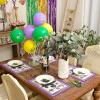 imageARKENY Mardi Gras Carnival Placemats 12x18 Inches Set of 4 Fleur De Lis Purple Seasonal Farmhouse Burlap Indoor Kitchen Dining Table Decorations for Home Party AP35918