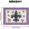 imageARKENY Mardi Gras Carnival Placemats 12x18 Inches Set of 4 Fleur De Lis Purple Seasonal Farmhouse Burlap Indoor Kitchen Dining Table Decorations for Home Party AP35918