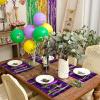 imageARKENY Mardi Gras Carnival Placemats 12x18 Inches Set of 4 Fleur De Lis Purple Seasonal Farmhouse Burlap Indoor Kitchen Dining Table Decorations for Home Party AP03018