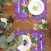 imageARKENY Mardi Gras Carnival Placemats 12x18 Inches Set of 4 Mask Beads Purple Seasonal Farmhouse Burlap Indoor Kitchen Dining Table Decorations for Home Party AP5524