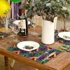 imageARKENY Mardi Gras Placemats 12x18 Inches Set of 4 Fleur De Lis Seasonal Farmhouse Diamond Lattice Burlap Indoor Kitchen Dining Table Decorations for Home Party AP0684