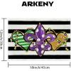imageARKENY Mardi Gras Placemats 18x12 Inches Set of 4 Fleur De Lis Carnival Table Decor Stripe Burlap Farmhouse Indoor Outdoor Holiday Decoration Mats for Home Party