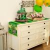 imageARKENY St Patricks Day Table Runner 13x72 Inches Green Shamrock Good Luck Spring Seasonal Farmhouse Burlap Indoor Kitchen Dining Table Decorations for Home Party AT53872