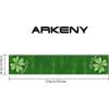 imageARKENY St Patricks Day Table Runner 13x72 Inches Green Shamrock Good Luck Spring Seasonal Farmhouse Burlap Indoor Kitchen Dining Table Decorations for Home Party AT54072