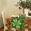 imageARKENY St Patricks Day Table Runner 13x72 Inches Green Shamrock Good Luck Spring Seasonal Farmhouse Burlap Indoor Kitchen Dining Table Decorations for Home Party AT54072