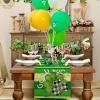 imageARKENY St Patricks Day Table Runner 13x72 Inches Green Shamrock Good Luck Spring Seasonal Farmhouse Burlap Indoor Kitchen Dining Table Decorations for Home Party AT53872