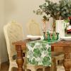 imageARKENY St Patricks Day Table Runner 13x72 Inches Green Shamrock Lucky Spring Seasonal Farmhouse Burlap Indoor Kitchen Dining Table Decorations for Home Party AT07472