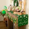 imageARKENY St Patricks Day Table Runner 13x72 Inches Green Shamrock Lucky Spring Seasonal Farmhouse Burlap Indoor Kitchen Dining Table Decorations for Home Party AT55172