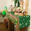 imageARKENY St Patricks Day Table Runner 13x72 Inches Green Shamrock Lucky Spring Seasonal Farmhouse Burlap Indoor Kitchen Dining Table Decorations for Home Party AT53772