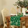 imageARKENY St Patricks Day Table Runner 13x72 Inches Green Shamrock Lucky Spring Seasonal Farmhouse Burlap Indoor Kitchen Dining Table Decorations for Home Party AT53772
