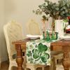 imageARKENY St Patricks Day Table Runner 13x72 Inches Green Shamrock Lucky Spring Seasonal Farmhouse Burlap Indoor Kitchen Dining Table Decorations for Home Party AT54272