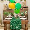imageARKENY St Patricks Day Table Runner 13x72 Inches Green Shamrock Lucky Spring Seasonal Farmhouse Burlap Indoor Kitchen Dining Table Decorations for Home Party AT53772