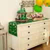 imageARKENY St Patricks Day Table Runner 13x72 Inches Green Shamrock Lucky Spring Seasonal Farmhouse Burlap Indoor Kitchen Dining Table Decorations for Home Party AT55172