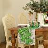 imageARKENY St Patricks Day Table Runner 13x72 Inches Green Shamrock Spring Seasonal Farmhouse Buffalo Plaid Burlap Indoor Kitchen Dining Table Decorations for Home Party AT38672