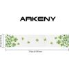 imageARKENY St Patricks Day Table Runner 13x72 Inches Green Shamrock Spring Seasonal Farmhouse Burlap Indoor Kitchen Dining Table Decorations for Home Party AT08072