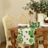 imageARKENY St Patricks Day Table Runner 13x72 Inches Green Shamrock Spring Seasonal Farmhouse Burlap Indoor Kitchen Dining Table Decorations for Home Party AT54972