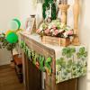 imageARKENY St Patricks Day Table Runner 13x72 Inches Green Shamrock Spring Seasonal Farmhouse Burlap Indoor Kitchen Dining Table Decorations for Home Party AT08072
