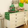 imageARKENY St Patricks Day Table Runner 13x72 Inches Shamrock Lucky Green Spring Seasonal Farmhouse Burlap Indoor Kitchen Dining Table Decorations for Home Party AT54572