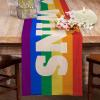 imageLGBTQ Pride Decorations Rainbow Stripes Table Runner 13 x 72 Inch Love Wins Gay Lesbian Pansexual Party Decor Rustic Vintage AT277