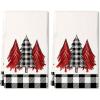 imageARKENY Christmas Kitchen Towels Set of 2Black Buffalo Plaid Xmas Tree Dish Towels 18x26 Inch Drying DishclothFarmhouse Home Noel Decoration AD146
