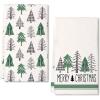 imageARKENY Christmas Kitchen Towels Set of 2Green Buffalo Plaid Xmas Tree Dish Towels 18x26 InchHoilday Farmhouse Home Decoration AD099Green 1