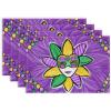 imageARKENY Mardi Gras Carnival Placemats 12x18 Inches Set of 4 Mask Beads Purple Seasonal Farmhouse Burlap Indoor Kitchen Dining Table Decorations for Home Party AP5524