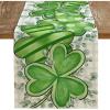 imageARKENY St Patricks Day Table Runner 13x72 Inches Green Shamrock Spring Seasonal Farmhouse Buffalo Plaid Burlap Indoor Kitchen Dining Table Decorations for Home Party AT38672