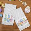 imageARKENY Easter Kitchen Towels Set of 2Beige Pink Bunny Floral Eggs Dish Towels 18x26 Inch Drying DishclothFarmhouse Home Seasonal Spring Decorations AD217Pink Egg