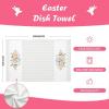 imageARKENY Easter Kitchen Towels Set of 2Beige Pink Bunny Floral Eggs Dish Towels 18x26 Inch Drying DishclothFarmhouse Home Seasonal Spring Decorations AD217Pink Egg