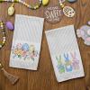 imageARKENY Easter Kitchen Towels Set of 2Beige Pink Bunny Floral Eggs Dish Towels 18x26 Inch Drying DishclothFarmhouse Home Seasonal Spring Decorations AD217Pink Egg