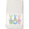 imageARKENY Easter Kitchen Towels Set of 2Beige Pink Bunny Floral Eggs Dish Towels 18x26 Inch Drying DishclothFarmhouse Home Seasonal Spring Decorations AD217Colorful One Piece