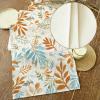 imageARKENY Fall Thanksgiving Table Runner 13x72 InchesFloral Leaves Seasonal Burlap Farmhouse Indoor Outdoor Autumn Table Runner for Home AT49172