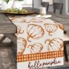 imageARKENY Fall Thanksgiving Table Runner 13x72 InchesOrange Hello Pumpkin Seasonal Burlap Farmhouse Indoor Autumn Table Runner for Home AT25872