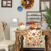 imageARKENY Fall Thanksgiving Table Runner 13x72 InchesWildflower LeavesSeasonal Burlap Farmhouse Indoor Autumn Table Runner for Home