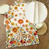 imageARKENY Fall Thanksgiving Table Runner 13x72 InchesWildflower LeavesSeasonal Burlap Farmhouse Indoor Autumn Table Runner for Home