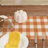 imageARKENY Happy Fall Thanksgiving Table Runner 13x72 InchesPumpkins LeavesSeasonal Burlap Farmhouse Blue Truck Indoor Outdoor Autumn Table Runner for Home Orange Plaid