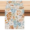 imageARKENY Fall Thanksgiving Table Runner 13x72 InchesFloral Leaves Seasonal Burlap Farmhouse Indoor Outdoor Autumn Table Runner for Home AT49172