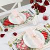 imageARKENY Mothers Day Placemats 12x18 Inches Set of 4 Heart Leaves Flower Seasonal Farmhouse Burlap Indoor Kitchen Dining Table Mats Valentines Table Decoration for Home Party AP22118