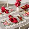 imageARKENY Mothers Day Placemats 12x18 Inches Set of 4 Heart Leaves Flower Seasonal Farmhouse Burlap Indoor Kitchen Dining Table Mats Valentines Table Decoration for Home Party AP22118