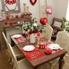 imageARKENY Mothers Day Placemats 12x18 Inches Set of 4 Heart Love Farmhouse Burlap Red Buffalo Plaid Indoor Anniversary Wedding Valentines Table Decorations for Home Party AP22418